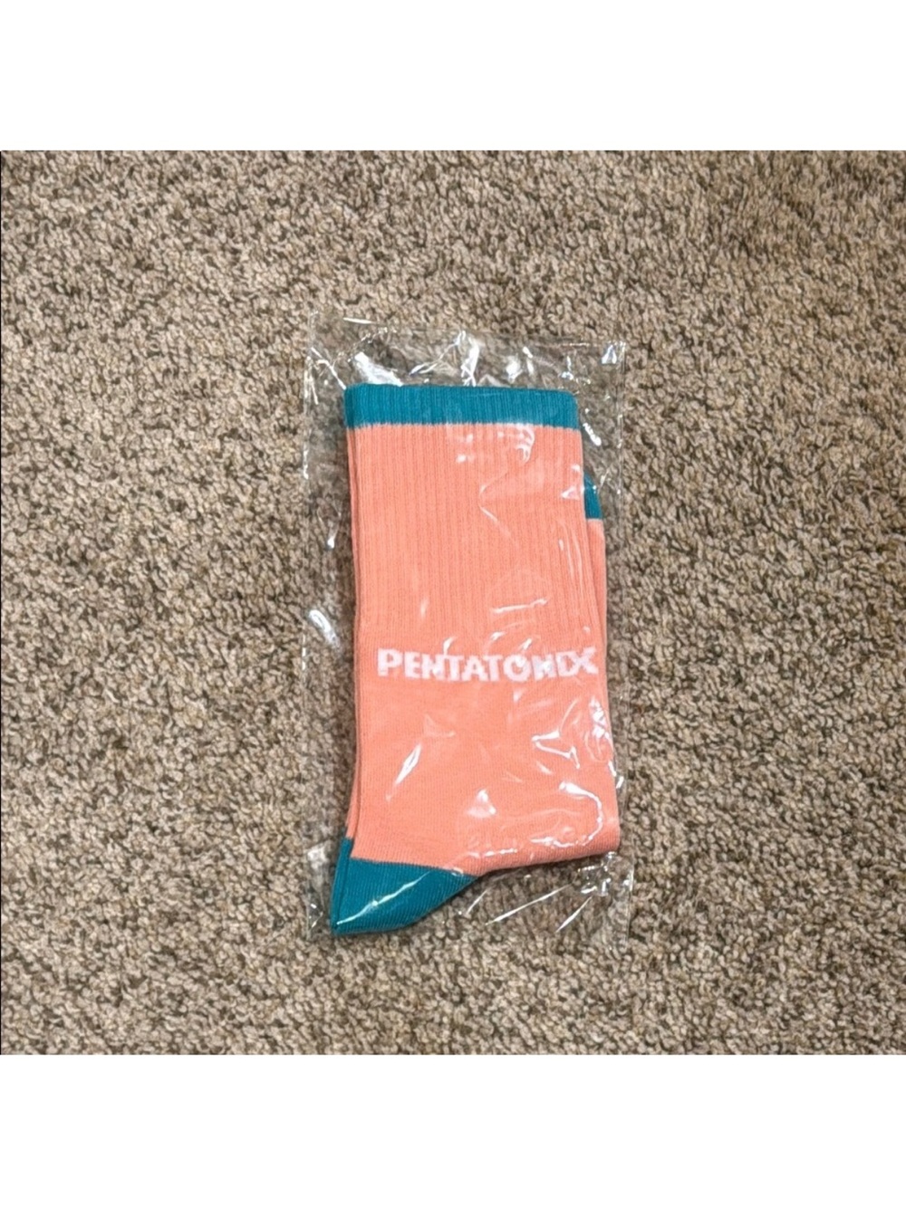 Coral and Teal Pentatonix Socks